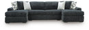 Midnight-Madness Double Chaise Sectional - Gunmetal