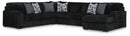 Midnight-Madness Sectional with Chaise - Onyx