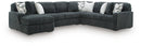 Midnight-Madness Sectional with Chaise - Gunmetal