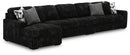 Midnight-Madness Sectional with Chaise - Onyx