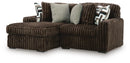 Midnight-Madness Sectional with Chaise - Chocolate