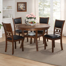 Gia 5 Pc 47" Round Dining Table & 4 Chairs-Brown