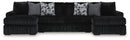 Midnight-Madness Sectional with Chaise - Onyx