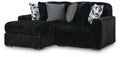 Midnight-Madness Sectional with Chaise - Onyx
