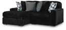 Midnight-Madness Sectional with Chaise - Onyx
