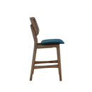 Oscar Counter Chair With Forest Green Cushion-Walnut