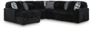 Midnight-Madness Sectional with Chaise - Onyx