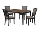 Potomac 60" Rectangle Dining Table & 4 Chairs-Brown/Black