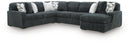 Midnight-Madness Sectional with Chaise - Gunmetal