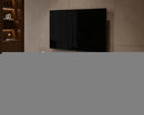 Leknes TV Stand Black w/ Silver Frame