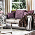Benigno Love Seat Silver & Gray