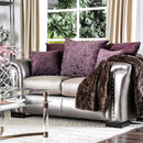 Benigno Love Seat Silver & Gray